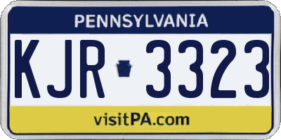 PA license plate KJR3323