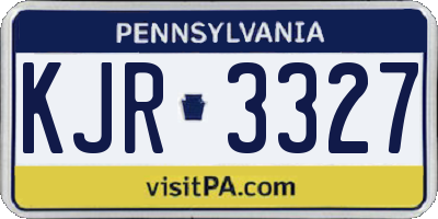 PA license plate KJR3327