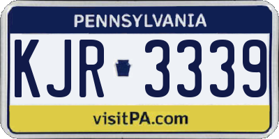 PA license plate KJR3339