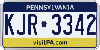 PA license plate KJR3342
