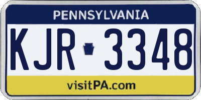 PA license plate KJR3348