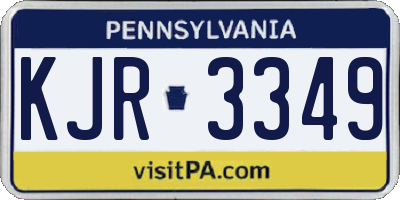 PA license plate KJR3349