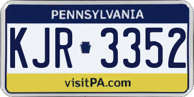 PA license plate KJR3352