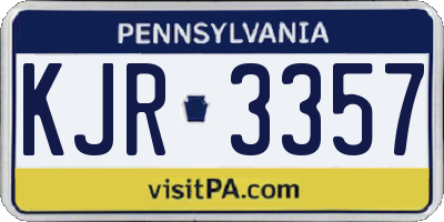 PA license plate KJR3357