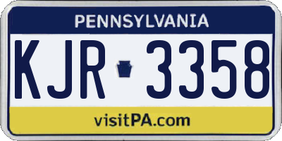 PA license plate KJR3358