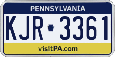 PA license plate KJR3361
