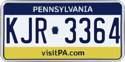 PA license plate KJR3364