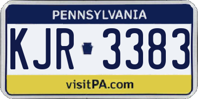 PA license plate KJR3383