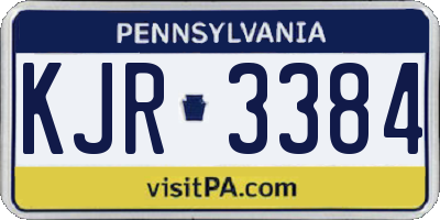 PA license plate KJR3384