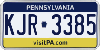 PA license plate KJR3385