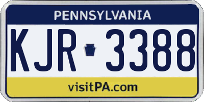 PA license plate KJR3388