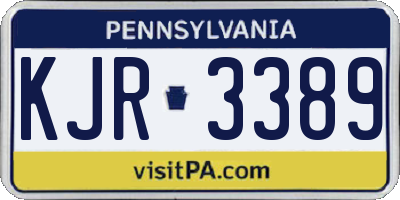 PA license plate KJR3389