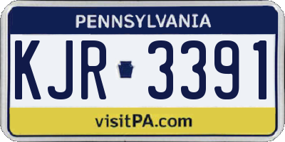 PA license plate KJR3391
