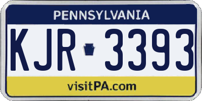 PA license plate KJR3393