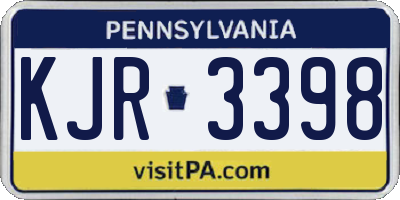 PA license plate KJR3398