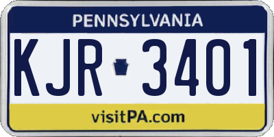 PA license plate KJR3401