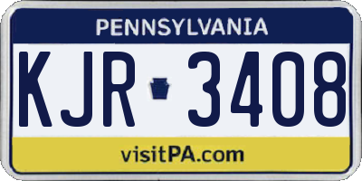 PA license plate KJR3408