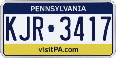 PA license plate KJR3417
