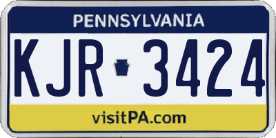 PA license plate KJR3424