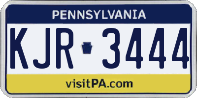 PA license plate KJR3444