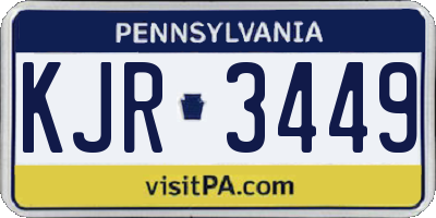 PA license plate KJR3449