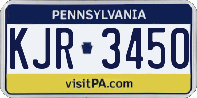 PA license plate KJR3450