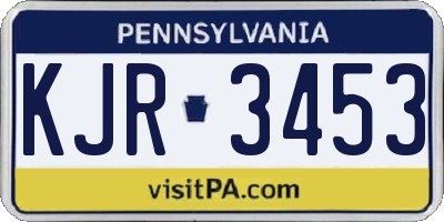 PA license plate KJR3453