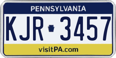 PA license plate KJR3457