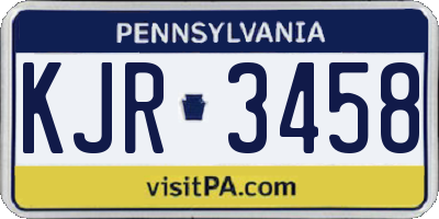PA license plate KJR3458