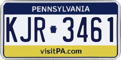 PA license plate KJR3461