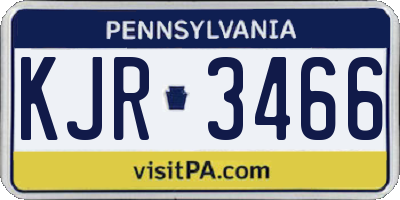 PA license plate KJR3466