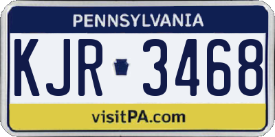 PA license plate KJR3468