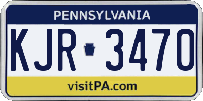 PA license plate KJR3470