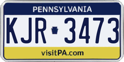 PA license plate KJR3473