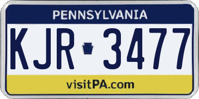 PA license plate KJR3477