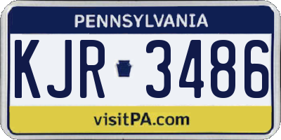 PA license plate KJR3486
