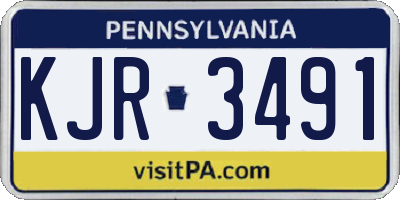 PA license plate KJR3491