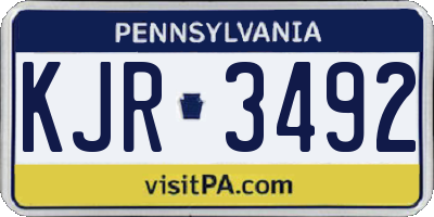PA license plate KJR3492