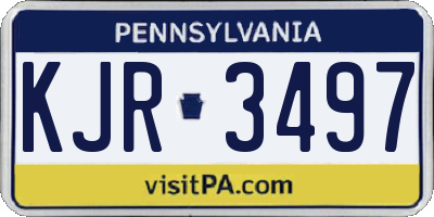 PA license plate KJR3497