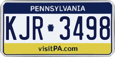 PA license plate KJR3498