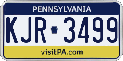 PA license plate KJR3499