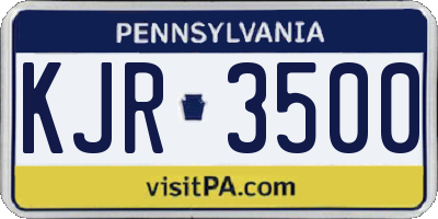 PA license plate KJR3500
