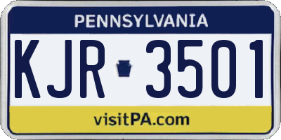 PA license plate KJR3501