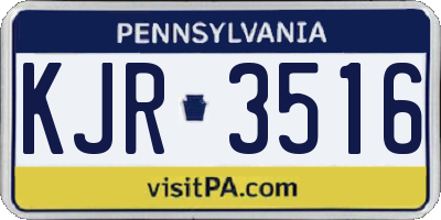 PA license plate KJR3516