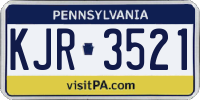PA license plate KJR3521