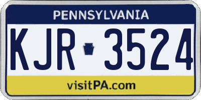 PA license plate KJR3524