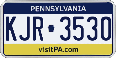 PA license plate KJR3530