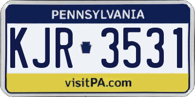 PA license plate KJR3531