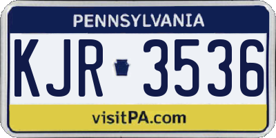 PA license plate KJR3536