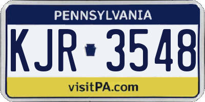PA license plate KJR3548
